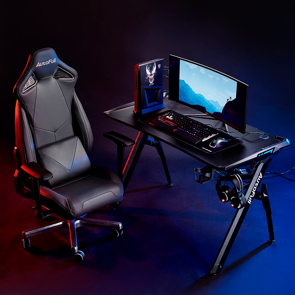Компьютерный игровой стол Autofull Spider Gaming Desk RGB