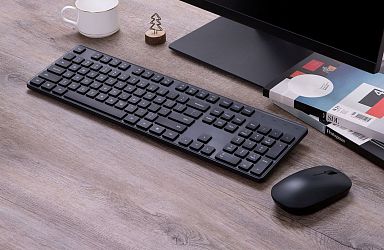 Стильный беспроводной комплект клавиатура+мышь Xiaomi Wireless Keyboard по сенсационно низкой цене в 14 долларов
